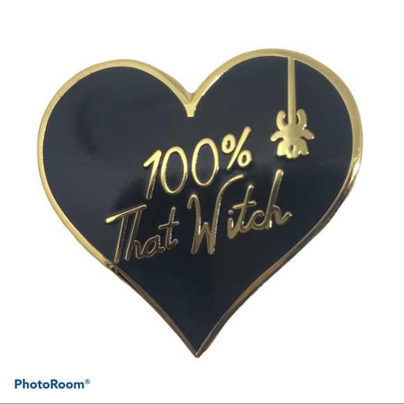 100% THAT WITCH BLACK HEART & SPIDER FLAIR PIN NEW - Picture 4 of 5